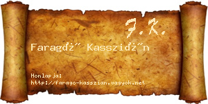 Faragó Kasszián névjegykártya